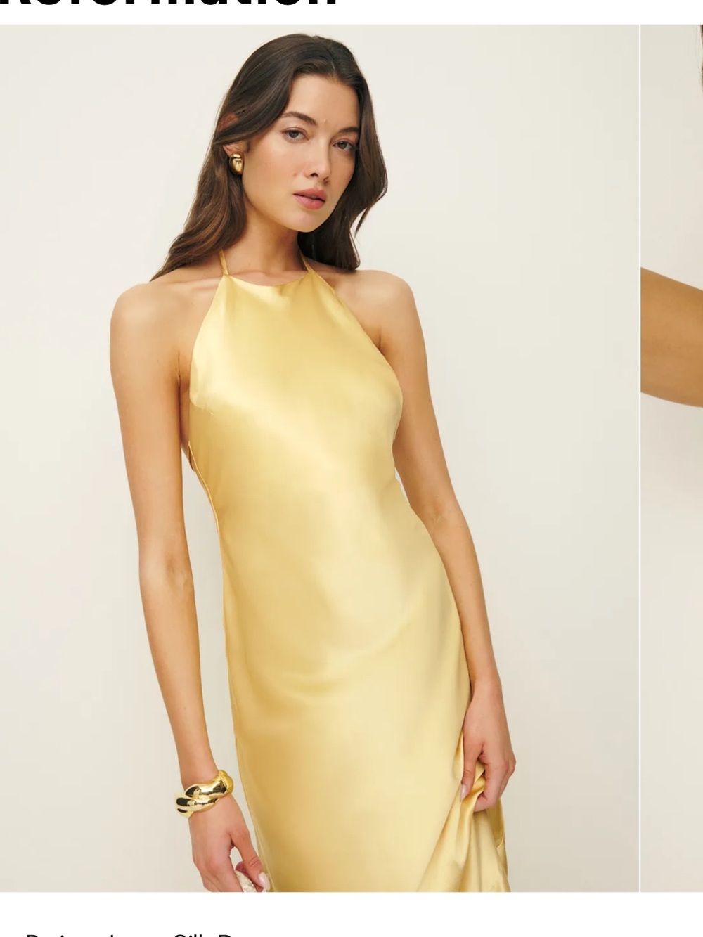 Reformation Jeany Dress in Sunshine - Picture 2 of 5
